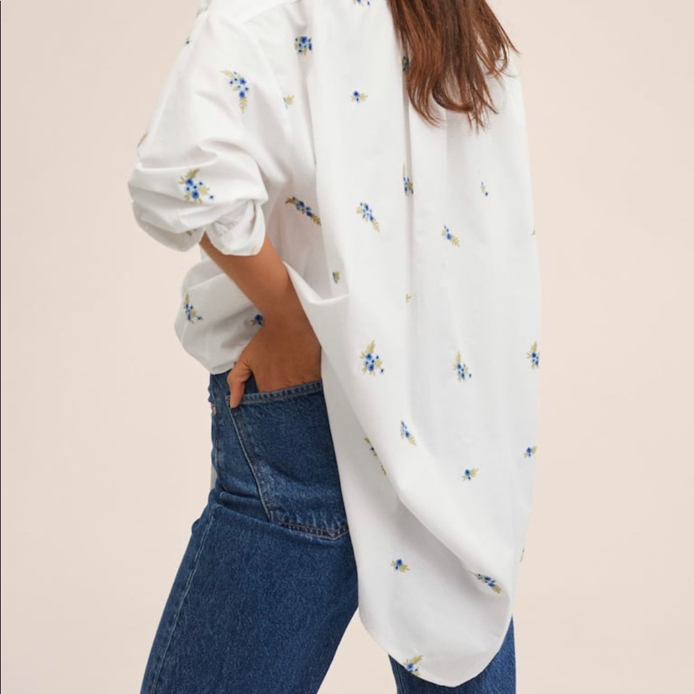 Mango Oversized embroidered shirt